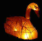 Swan Lantern.  Candle lit.  7' x 5' x 3'